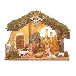 5 Inch Scale 9 Piece LED Lighted Nativity Set w/Stable - Optional USB  - Save an additional $50.00 a