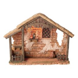 7.5 Inch Scale Lighted Stable by Fontanini