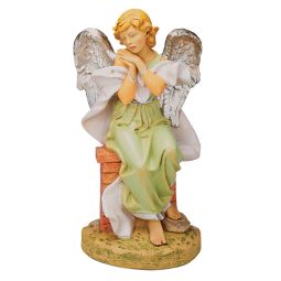 50 Inch Scale Fontanini Sitting Angel with Silver Wings