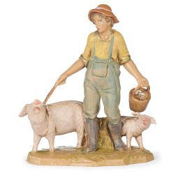 5 Inch Scale Jedediah the Pig Farmer by Fontanini