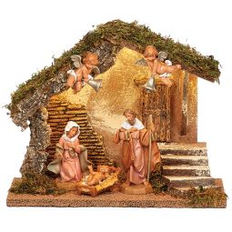 5 Inch Scale LED Lighted Wedding Nativity Set Optional Adapter Avail