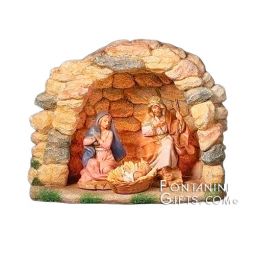 5 Inch Scale 3 Figure LED Lighted Nativity Grotto by Fontanini - Estimated Avail. August 2022