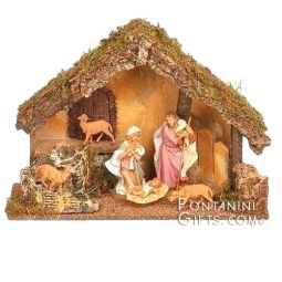 7.5 Inch Scale 6 Piece Figure Nativity Set with Stable by Fontanini