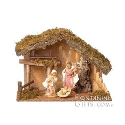 7.5 Inch Scale 3 Piece Nativity Set with Stable by Fontanini - In Stock