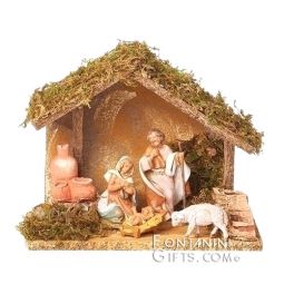 3.5 Inch Scale 4 Piece Nativity Set with Stable by Fontanini - Just Arrived
