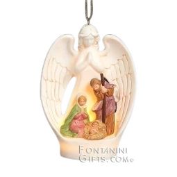 4.5 Inch Tall LED Lighted Angel and Holy Family by Fontanini - Estimated Avail. Aug 2022