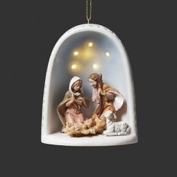 Fontanini Inch Tall LED Lighted Holy Family Ornament
