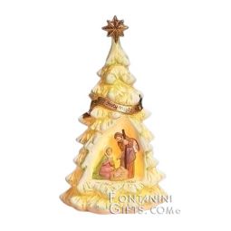 8 Inch High LED Lighted Holy Family Tree by Fontanini