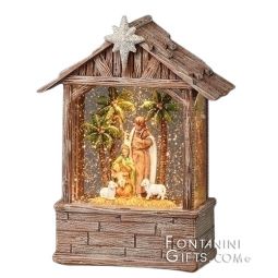 8.75 Inch High LED Lighted Holy Family With Swirl Stable by Fontanini - Save an additional 15% at Ch