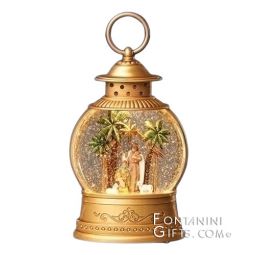 9.75 Inch High LED Lighted Holy Family with Swirl Lantern by Fontanini