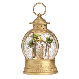 9.75"H LED Lighted Holy Family with Swirl Lantern by Fontanini