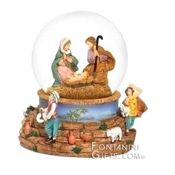 6.75 Inch High Musical Holy Family Scene Dome by Fontanini