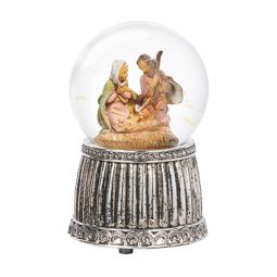 5"H 80MM Holy Family Musical Glitterdome by Fontanini