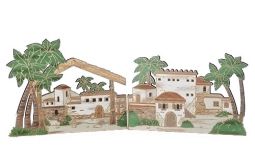 5 Inch Scale Laser Cut Village Backdrop by Fontanini