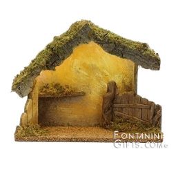 Fontanini 5 Inch Scale LED Lighted Stable, Optional Adapter Avail