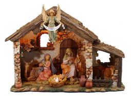 5 Inch Scale Lighted Stable by Fontanini - Figures not included