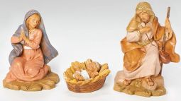 5 Inch Scale Holy Family - Set ( Crib Included ) by Fontanini
