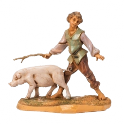 5 Inch Scale - Clement Boy with Pig by Fontanini