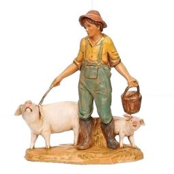 5 Inch Scale Jedediah the Pig Farmer by Fontanini