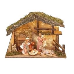 7.5 Inch Scale 5 Pc. LED Lighted Nativity Set by Fontanini, Optional Adapter Avail