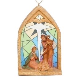 4 Inch Stained Glass Window Ornament by Fontanini