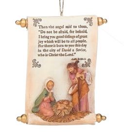 Fontanini Holy Family Scroll Ornament