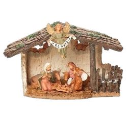 4.75 Inch High Wind Up Musical Nativity Stable