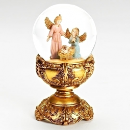 6.5 Inch High Angels with Jesus Glitterdome by Fontanini
