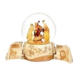 7.5 Inch Fontanini Holy Family Glitterdome with base that opens