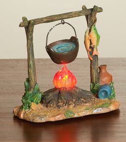 5 Inch Scale Lighted Campfire with Pot by Fontanini