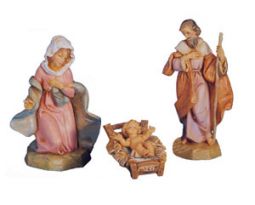 5 Inch Scale Holy Family - Set by Fontanini (Crib Included )
